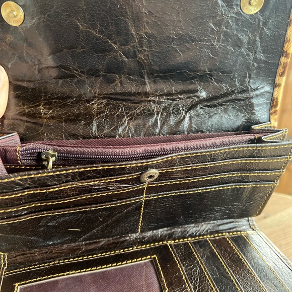 wallet TREND New Leopard Cheetah Genuine Cowhide Leather Rustic womens - Picture 3 of 4